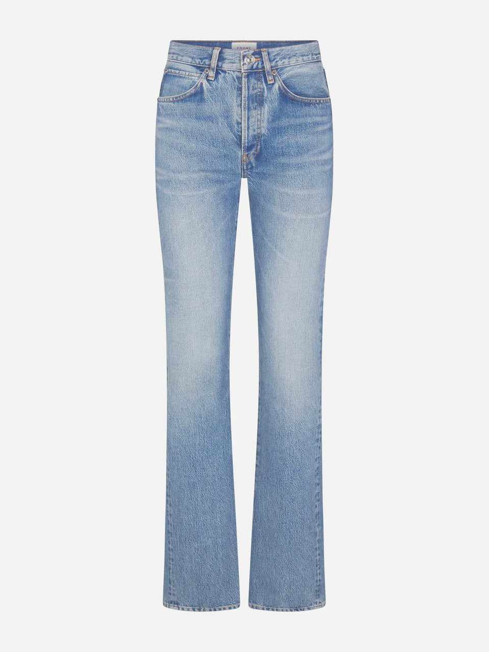 Light blue jeans on a white background