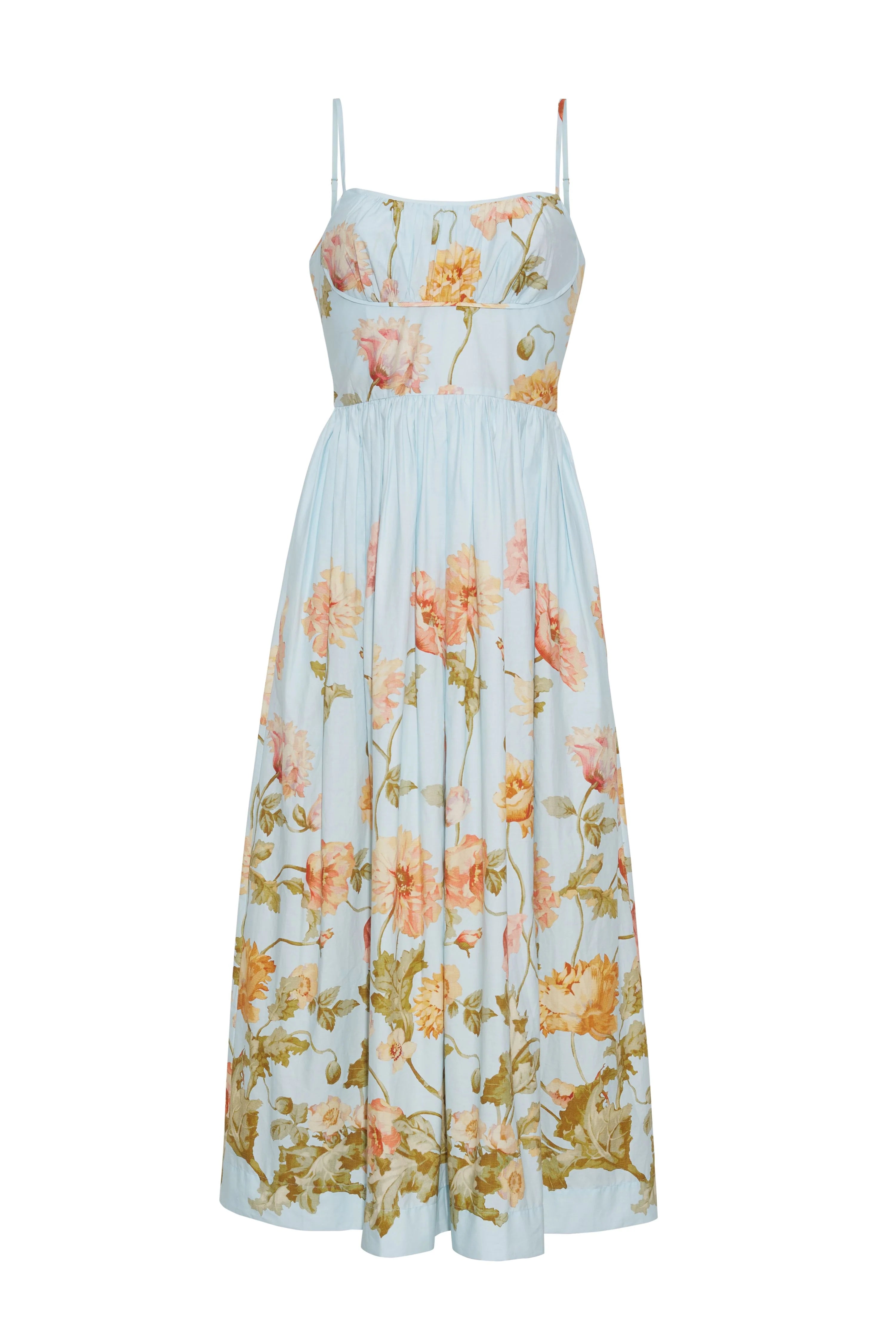 Floral dress with a white background