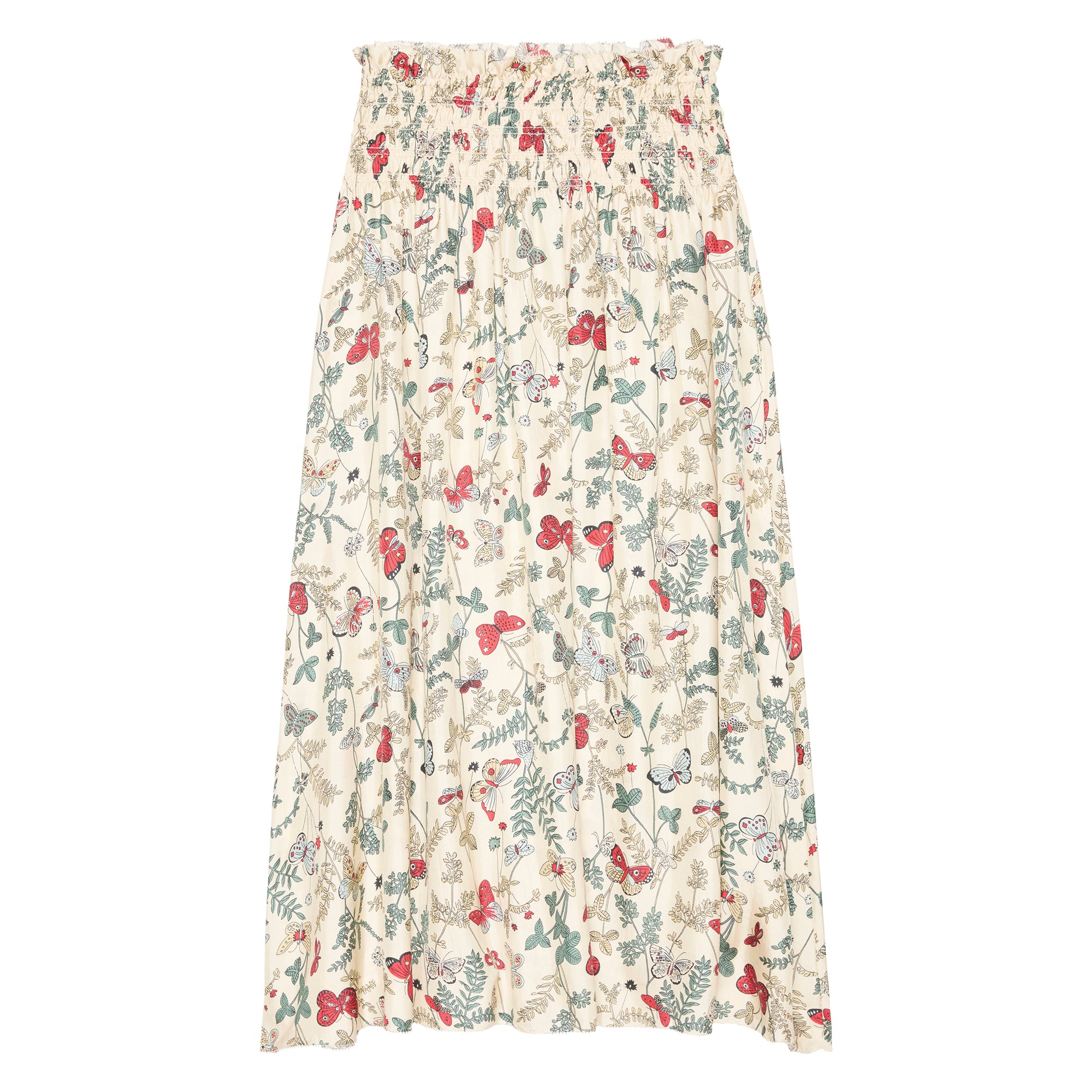 Floral patterned skirt on a white background