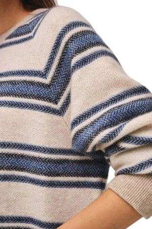 Cashmere Blanket Stripe Sweatshirt Blue Combo