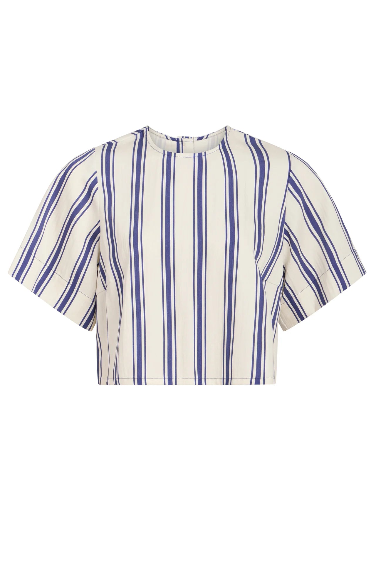 Striped blouse with short sleeves on a white background