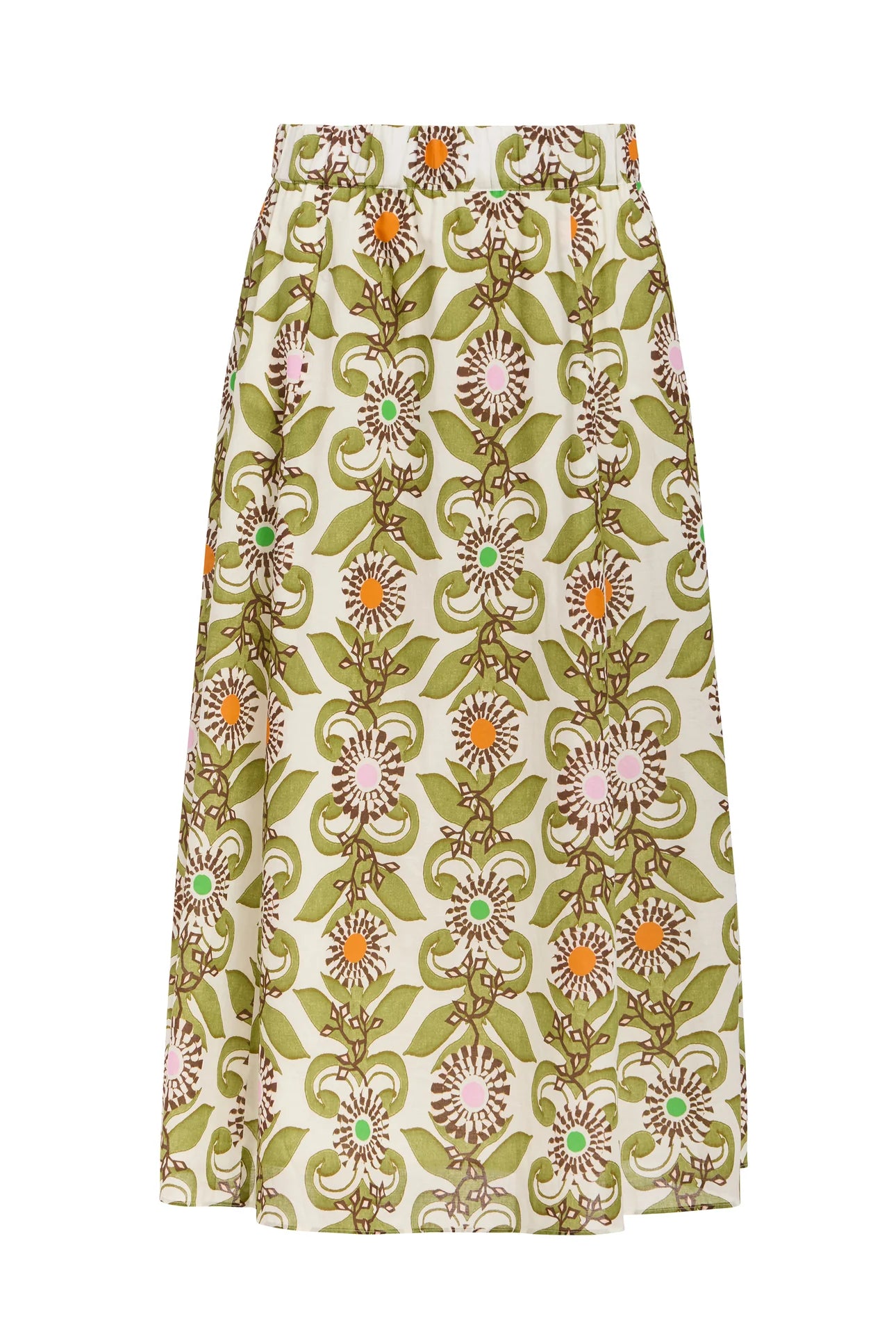 Floral patterned skirt on a white background