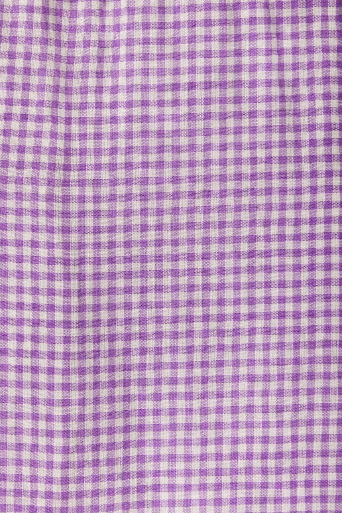 Close-up of purple and white checkered fabric