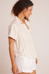 Cuffed Short Sleeve Shirt Playa Sand Stripe