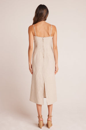 Fitted Cami Midi Dress Linen Sand