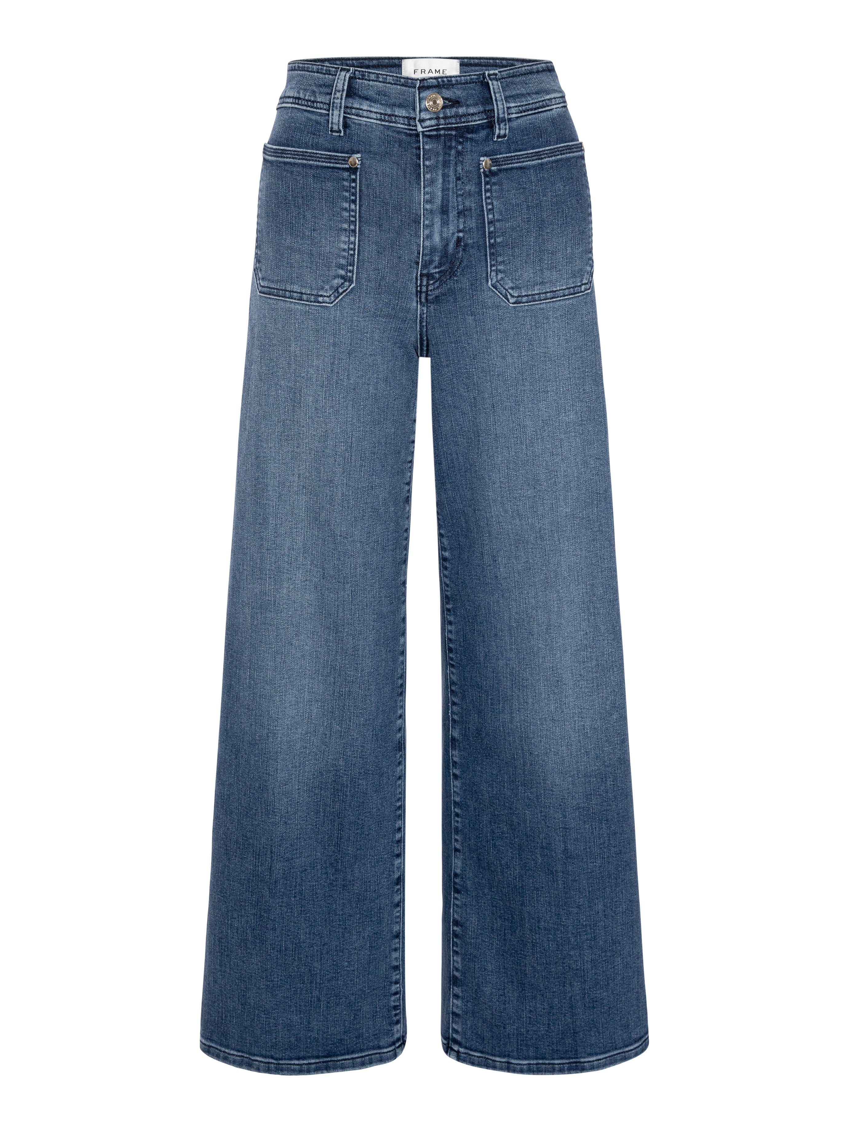 Blue jeans on a white background