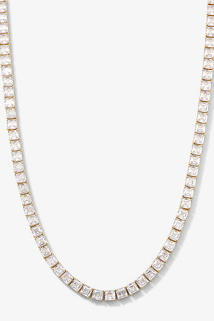 The Queen’s Tennis Necklace 18” Gold-White