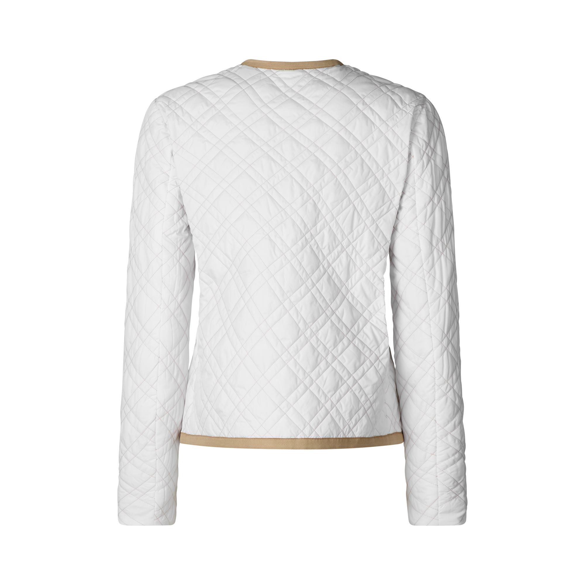 White quilted jacket on a white background