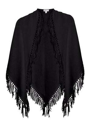 Fringe Shawl Blk