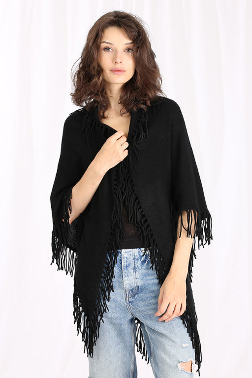 Fringe Shawl Blk