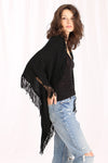 Fringe Shawl Blk