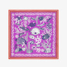 Scarf with marine life pattern on a purple background