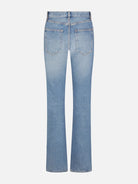 Light blue jeans on a white background