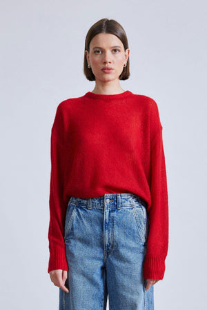 Tissue Weight Sweater Red