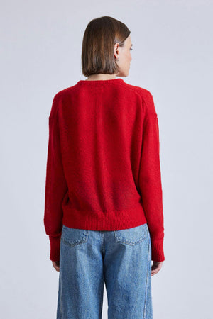 Tissue Weight Sweater Red