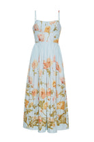Floral dress with a white background