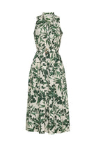 Green floral dress on a white background