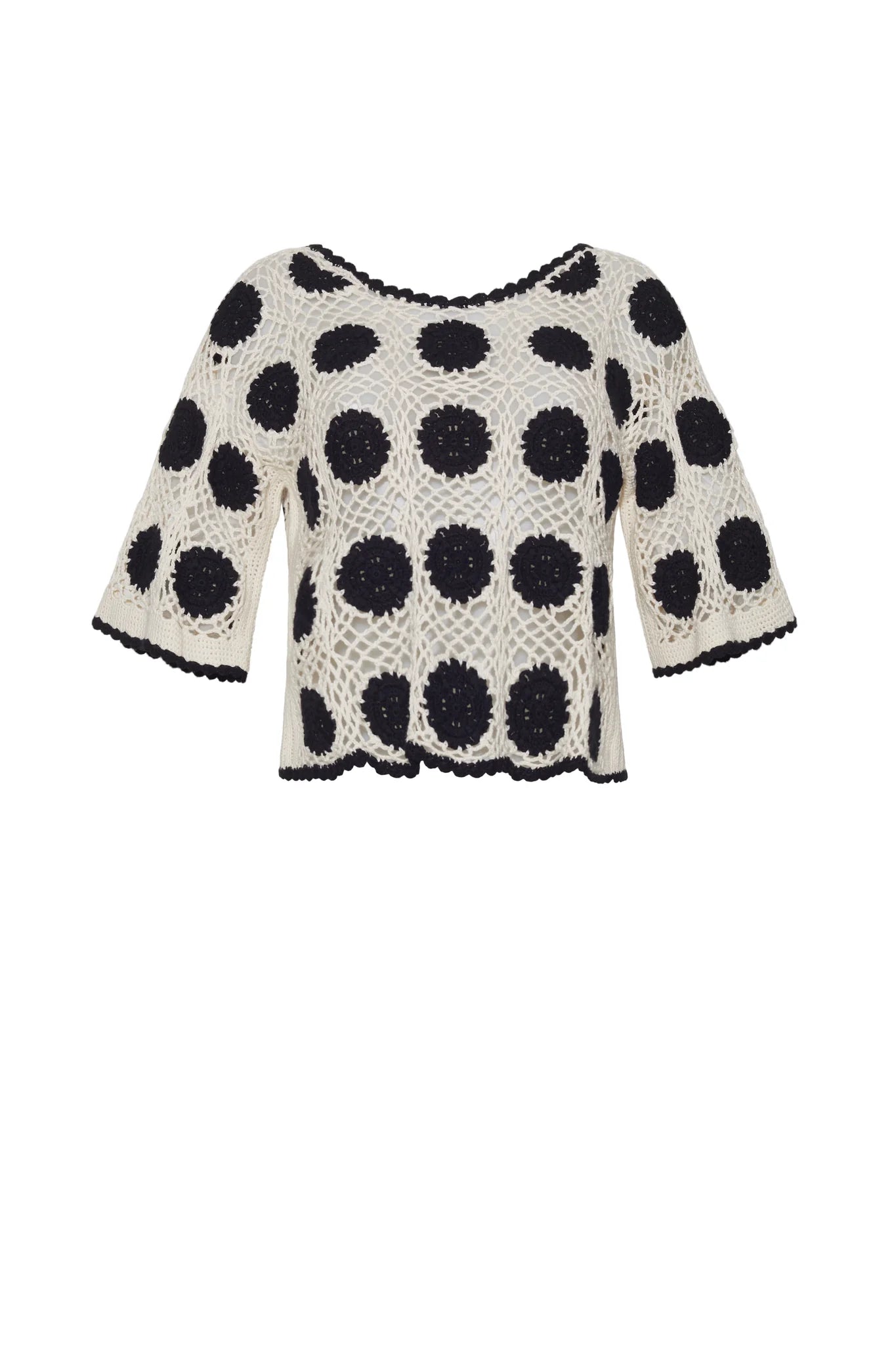 Polka dot sweater on a white background