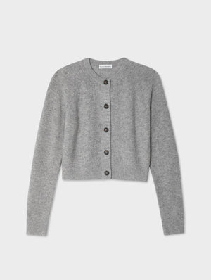 Cashmere Waffle Cardigan-Grey