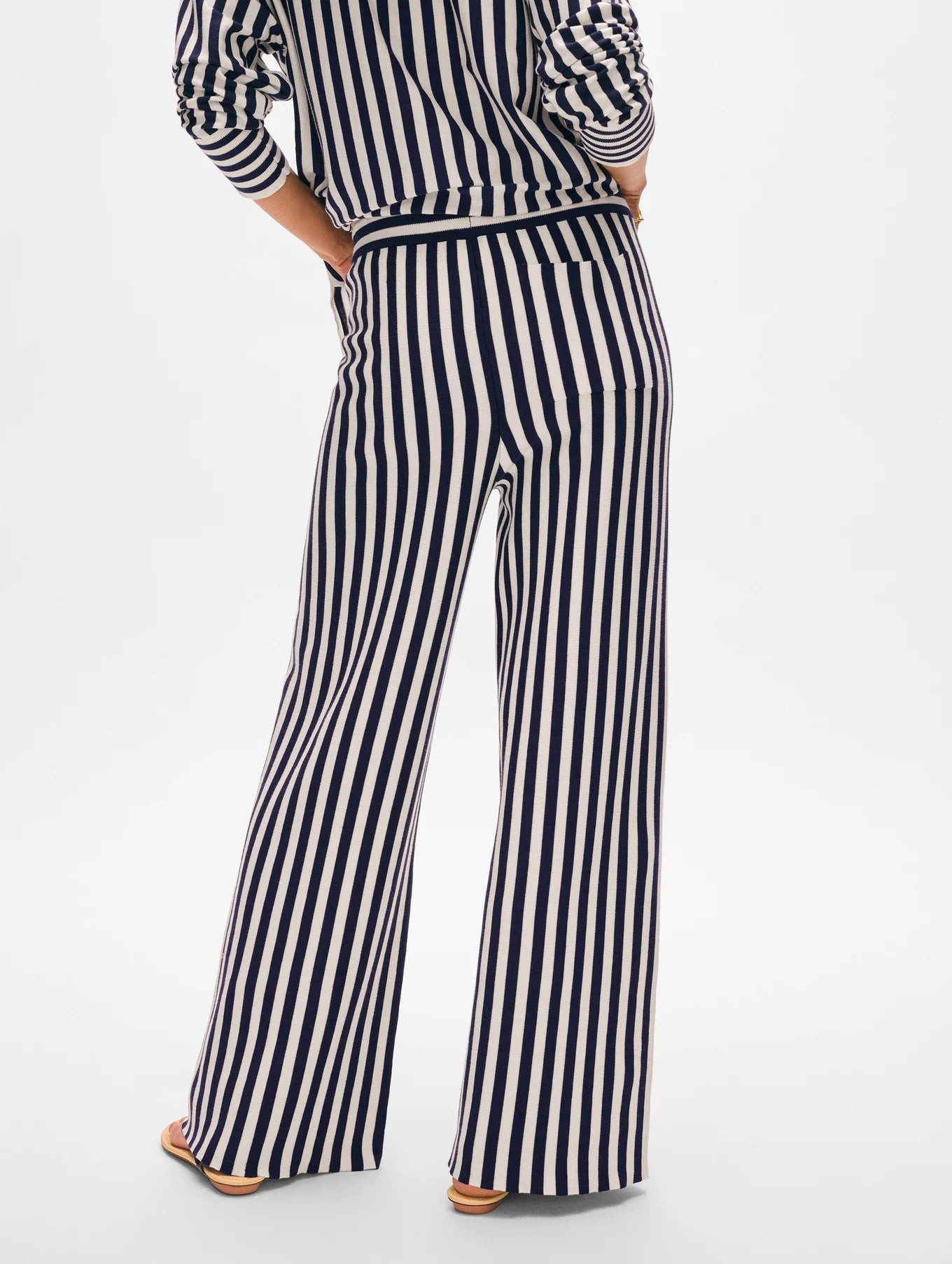 【WONDER WONDER】Sapper Stripe Wide Cotton Pants Superfine Organic Cotton Striped Wide Leg Pant – Threads