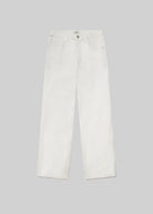 White jeans on a light gray background