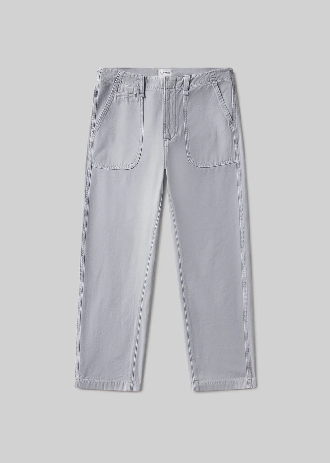 Light gray pants on a light gray background