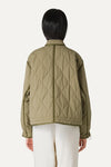 FLARED SHORT JACKET IN QUILTED NYLON MOSS GREEN