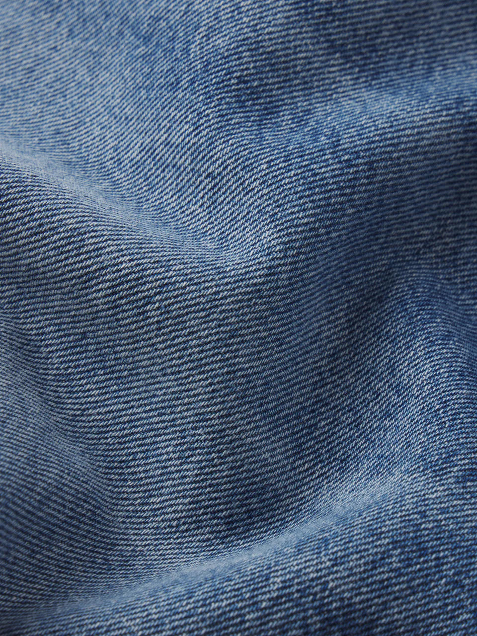 Close-up of blue denim fabric texture