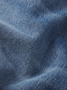 Close-up of blue denim fabric texture