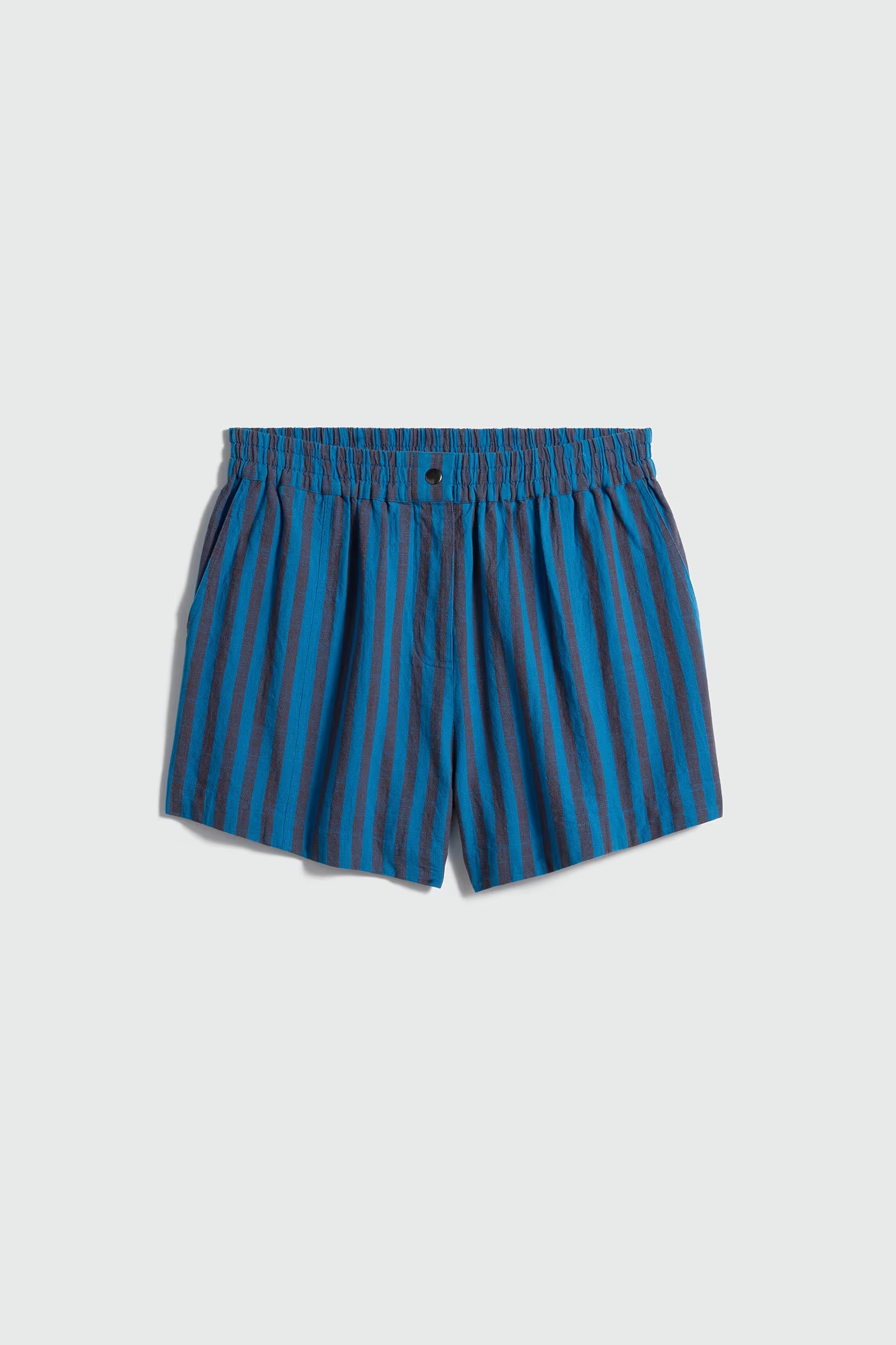blue striped shorts on a white background