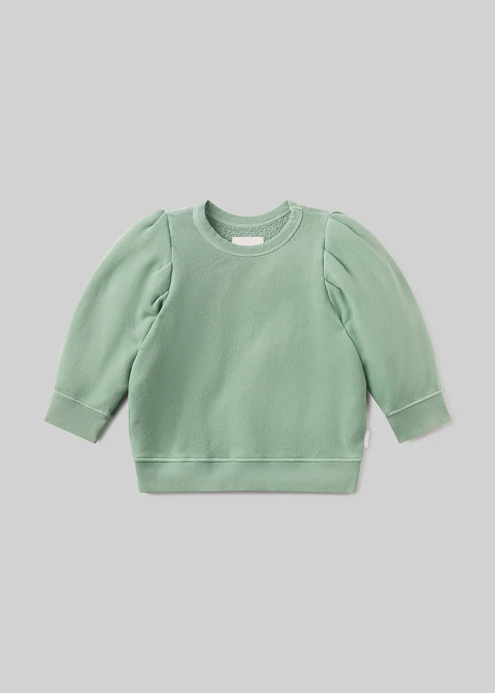 Green sweatshirt on a light gray background