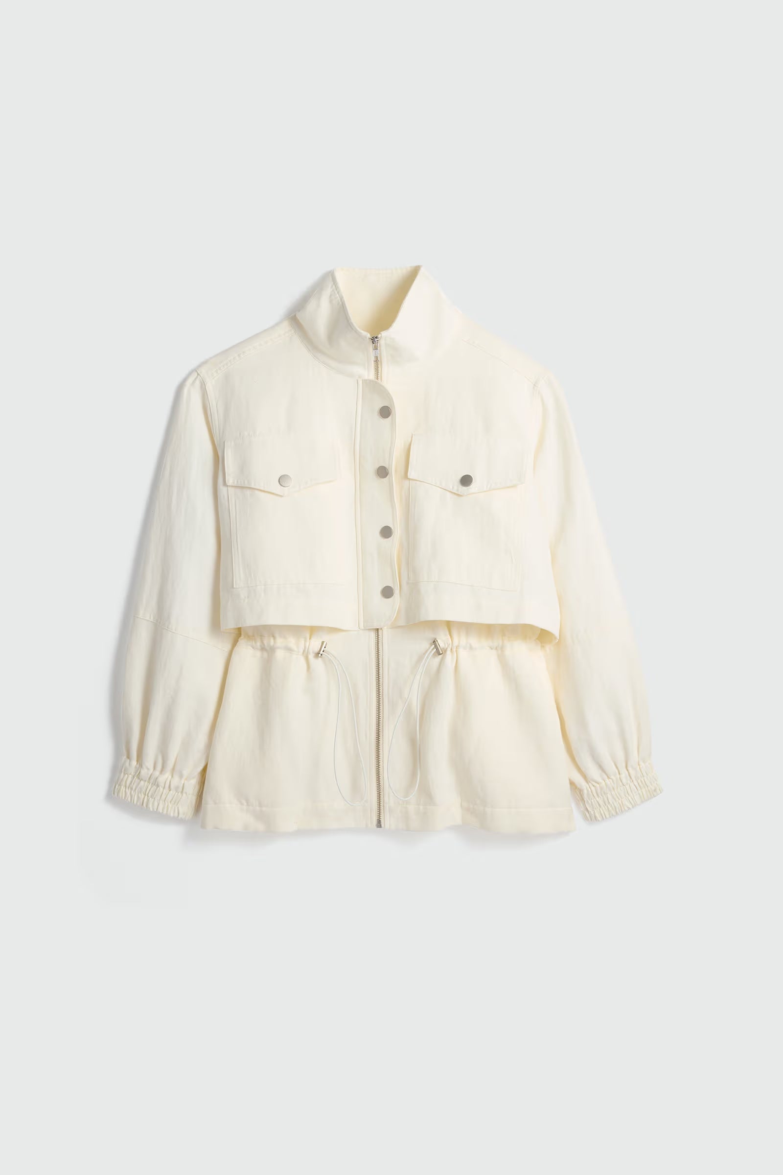 Light-colored jacket on a white background