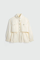 Light-colored jacket on a white background