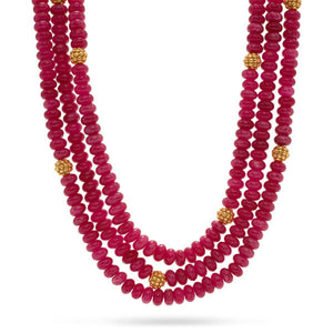 Berry & Bead Triple Strand Necklace Peony Jade