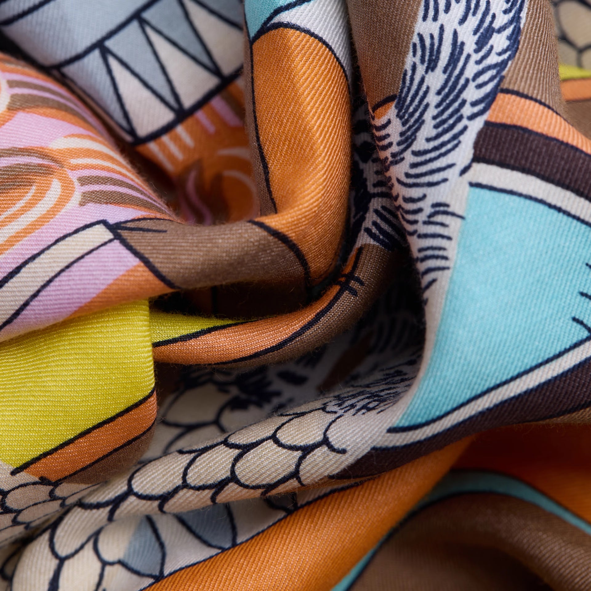 Close-up of colorful fabric with various patterns