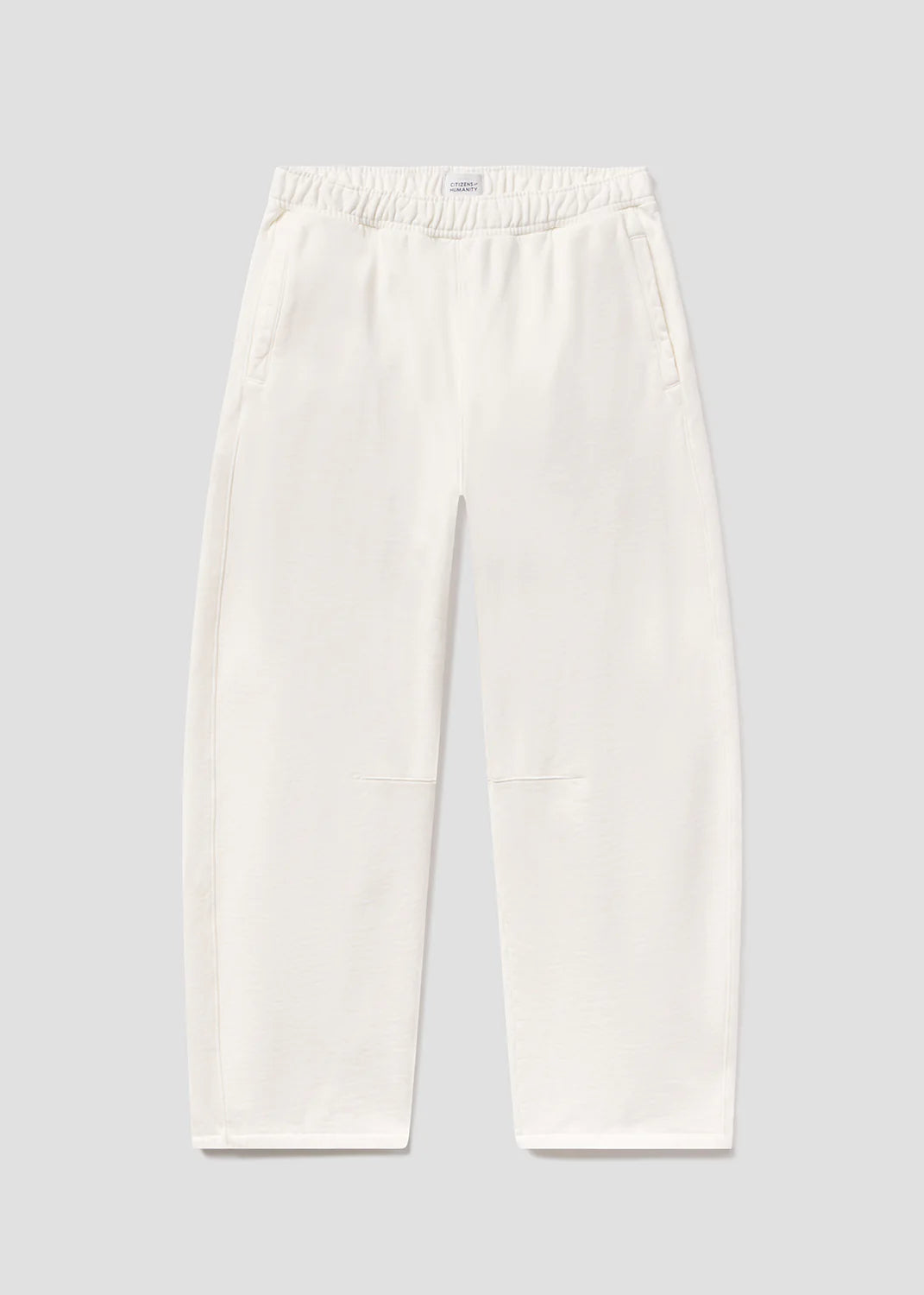 White pants on a light gray background
