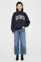 anine bing bradie bing navy crew sweatshirt