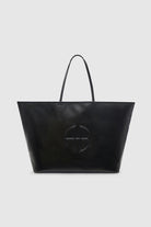 anine bing coated canvas black tote