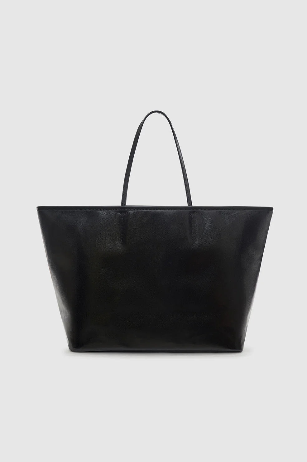 anine bing coated canvas black tote