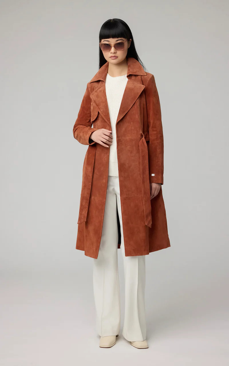 soia & kyo suede brown long jacket