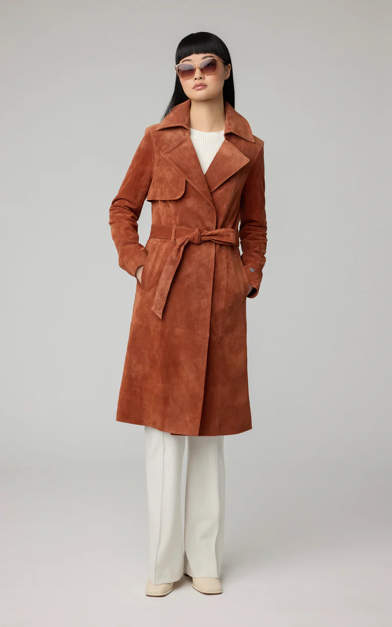 soia & kyo suede brown long jacket