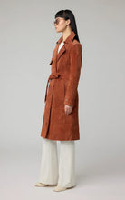 soia & kyo suede brown long jacket