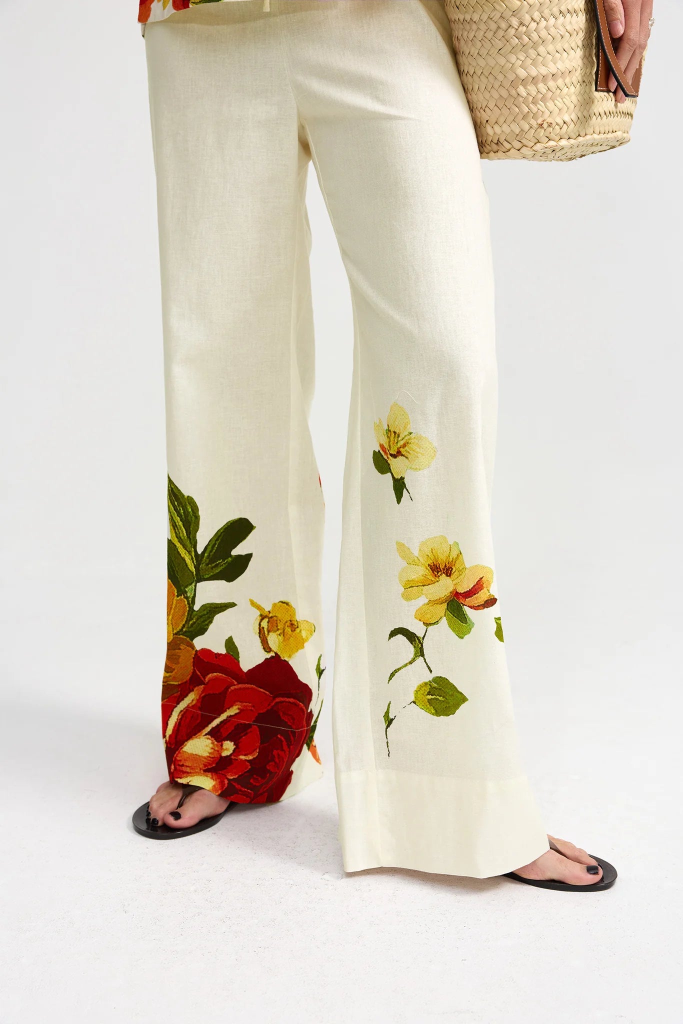 floral pants with a white background