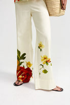 floral pants with a white background