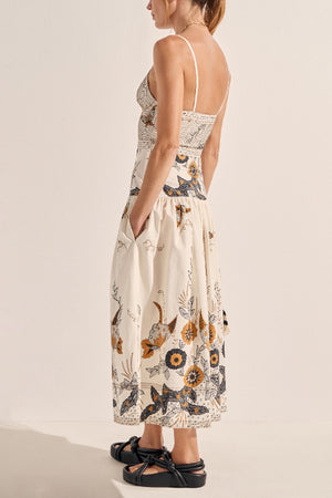 Aphrodite Dress- Cream Batik Print