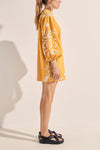 Hesiod Dress- Golden Yellow Apliqué