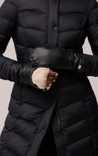 Soia & Kyo Black Leather and Fleece Lined Mittens