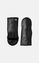 Soia & Kyo Black Leather and Fleece Lined Mittens