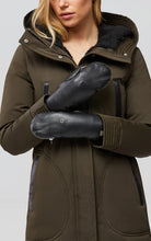 Soia & Kyo Black Leather and Fleece Lined Mittens