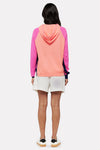 Colour Pop Hoodie Barbie Pink/ Neon Coral, Denim, and Organic White